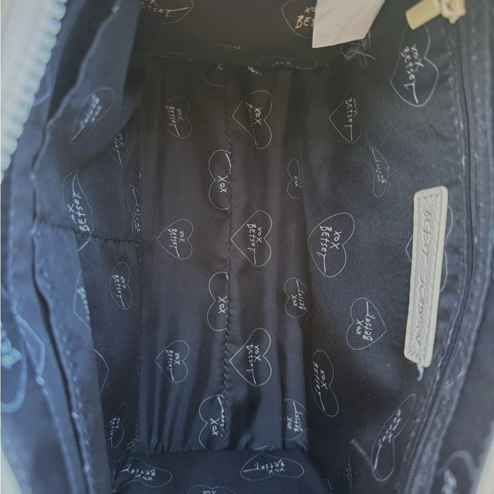 Betsey Johnson Cream Paris Embossed Charm Tote Square Satchel XONORA - Picture 5 of 5